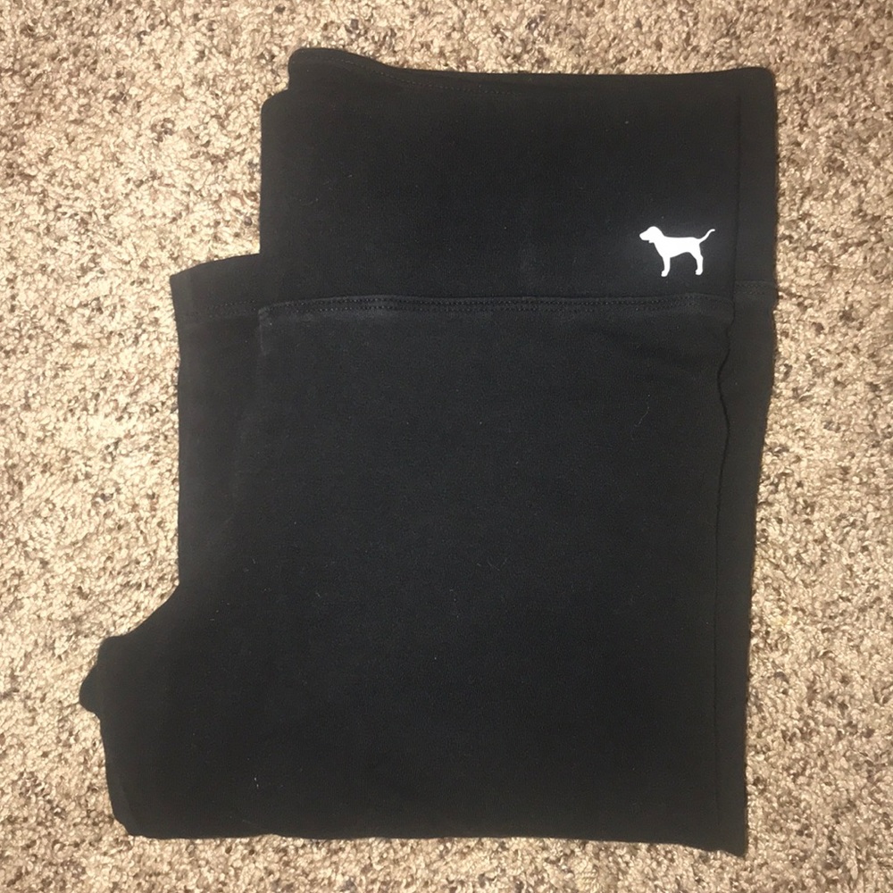 PINK black cotton leggings